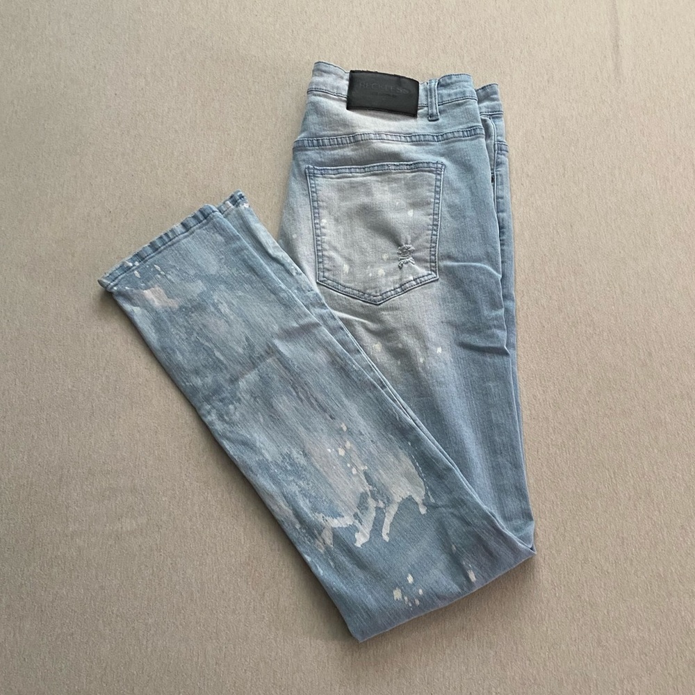 Young and Reckless Distressed Painted Jeans